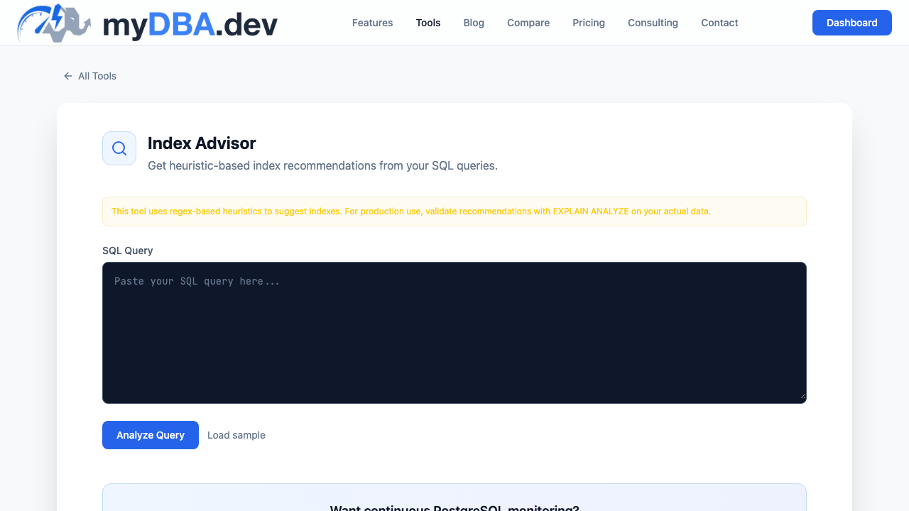 MyDBA.dev - PostgreSQL Performance Monitor